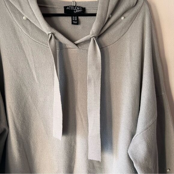Attitudes by Renee Grey Pearl Embellished Hooded Sweater - Picture 5 of 9